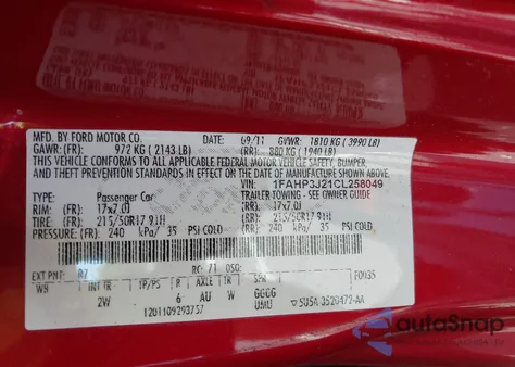 2012 Ford Focus Titanium z USA, uszkodzony, nr VIN 1FAHP3J21CL258049